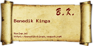 Benedik Kinga névjegykártya